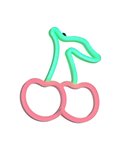 Luz LED para pared, tipo neón cereza CERISE 2W con cable y USB IP20 Rosa-verde
