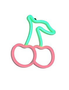 Luz LED para pared, tipo neón cereza CERISE 2W con cable y USB IP20 Rosa-verde