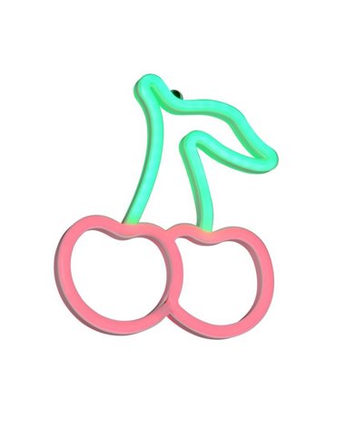 Luz LED para pared, tipo neón cereza CERISE 2W con cable y USB IP20 Rosa-verde