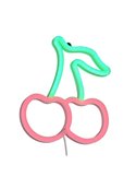 Luz LED para pared, tipo neón cereza CERISE 2W con cable y USB IP20 Rosa-verde