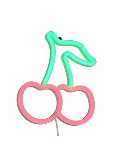 Luz LED para pared, tipo neón cereza CERISE 2W con cable y USB IP20 Rosa-verde