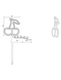 Luz LED para pared, tipo neón cereza CERISE 2W con cable y USB IP20 Rosa-verde