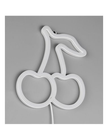 Applique murale LED CERISE 2 W, type cerise fluo, avec câble et USB, IP20, rose-vert