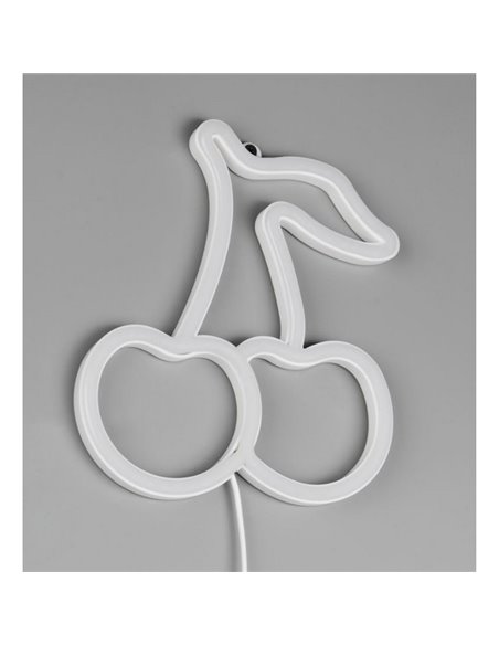 Applique murale LED CERISE 2 W, type cerise fluo, avec câble et USB, IP20, rose-vert