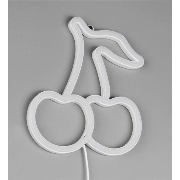 Applique murale LED CERISE 2 W, type cerise fluo, avec câble et USB, IP20, rose-vert