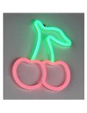 Luz LED para pared, tipo neón cereza CERISE 2W con cable y USB IP20 Rosa-verde