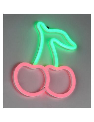 Luz LED para pared, tipo neón cereza CERISE 2W con cable y USB IP20 Rosa-verde