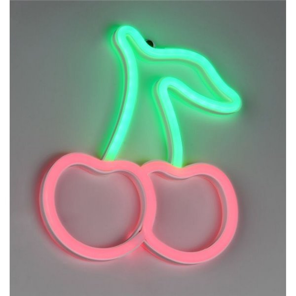 Luz LED para pared, tipo neón cereza CERISE 2W con cable y USB IP20 Rosa-verde