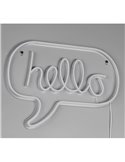 Luminária de parede LED neon HELLO 2W com cabo e USB IP20 Rosa