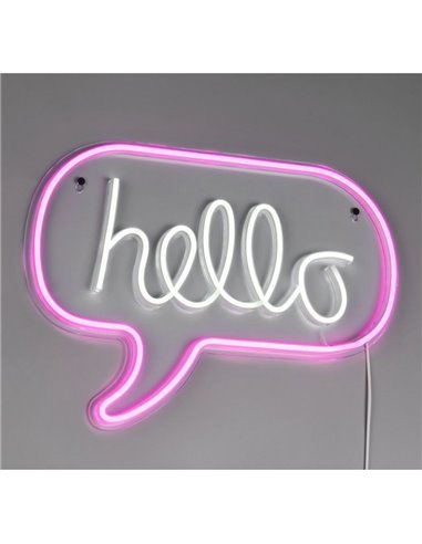 Aplique LED tipo neón HELLO 2W con cable y USB IP20 Rosa