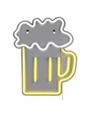 Luminária LED neon BEER 2W com cabo e USB IP20 Amarela