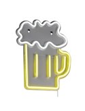 Luminária LED neon BEER 2W com cabo e USB IP20 Amarela