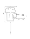 Luminária LED neon BEER 2W com cabo e USB IP20 Amarela
