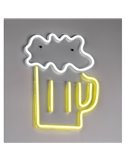 Luminária LED neon BEER 2W com cabo e USB IP20 Amarela