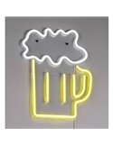 Luminária LED neon BEER 2W com cabo e USB IP20 Amarela