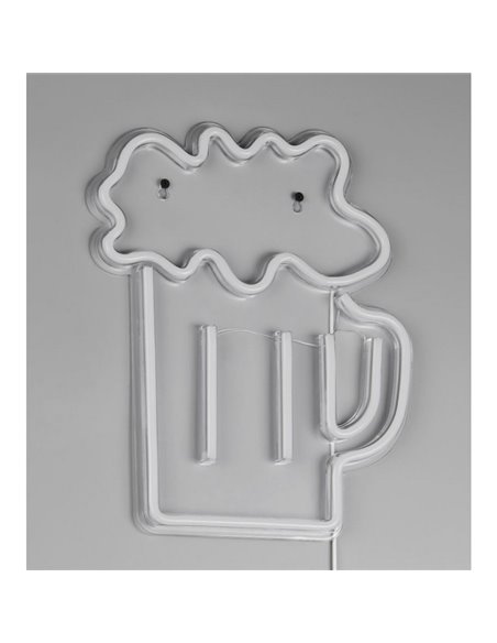 Luminária LED neon BEER 2W com cabo e USB IP20 Amarela