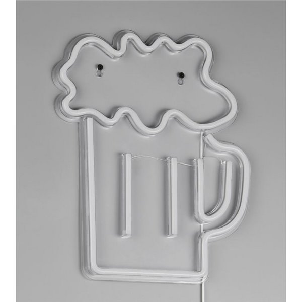 Luminária LED neon BEER 2W com cabo e USB IP20 Amarela