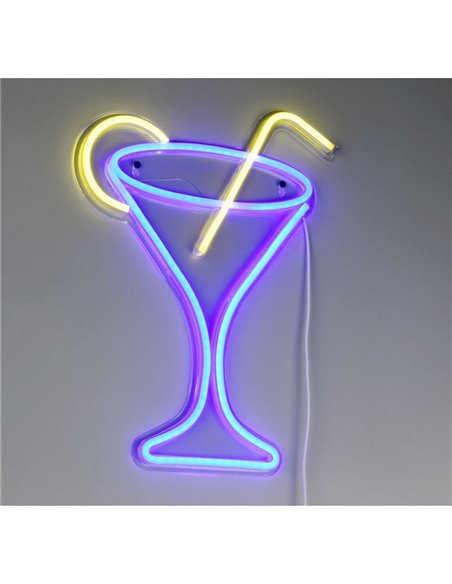 Luminária de parede LED CHEERS 2W com efeito neon e cabo USB IP20 Roxo