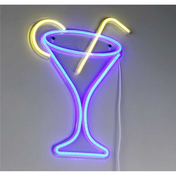 Luminária de parede LED CHEERS 2W com efeito neon e cabo USB IP20 Roxo