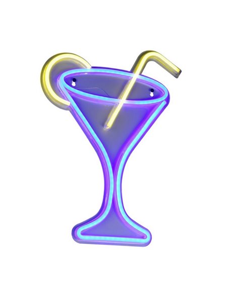 Luminária de parede LED CHEERS 2W com efeito neon e cabo USB IP20 Roxo