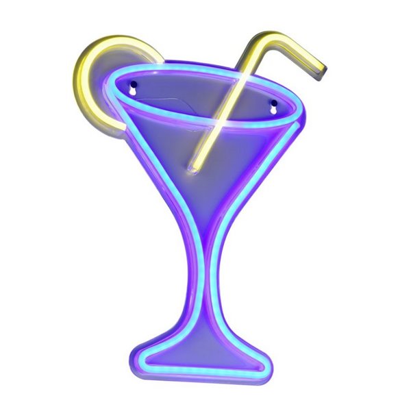 Luminária de parede LED CHEERS 2W com efeito neon e cabo USB IP20 Roxo