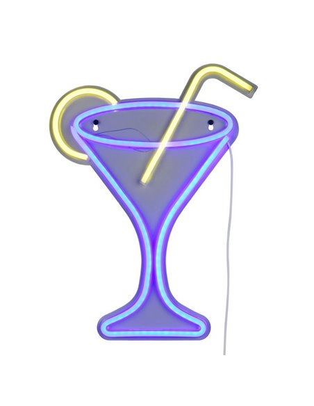 Luminária de parede LED CHEERS 2W com efeito neon e cabo USB IP20 Roxo