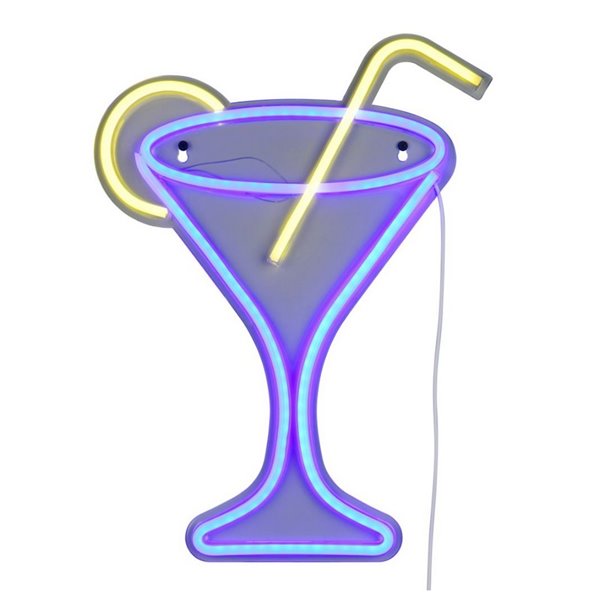 Luminária de parede LED CHEERS 2W com efeito neon e cabo USB IP20 Roxo