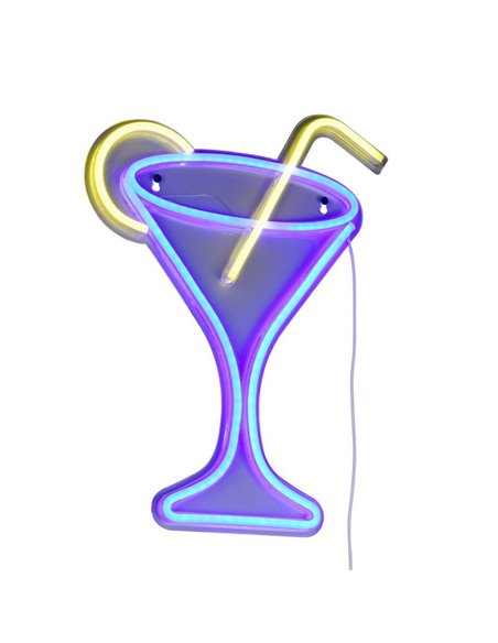 Luminária de parede LED CHEERS 2W com efeito neon e cabo USB IP20 Roxo