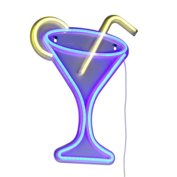 Luminária de parede LED CHEERS 2W com efeito neon e cabo USB IP20 Roxo