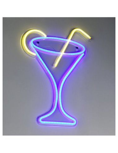 Aplique LED imitación neón CHEERS 2W con cable y USB IP20 Morado