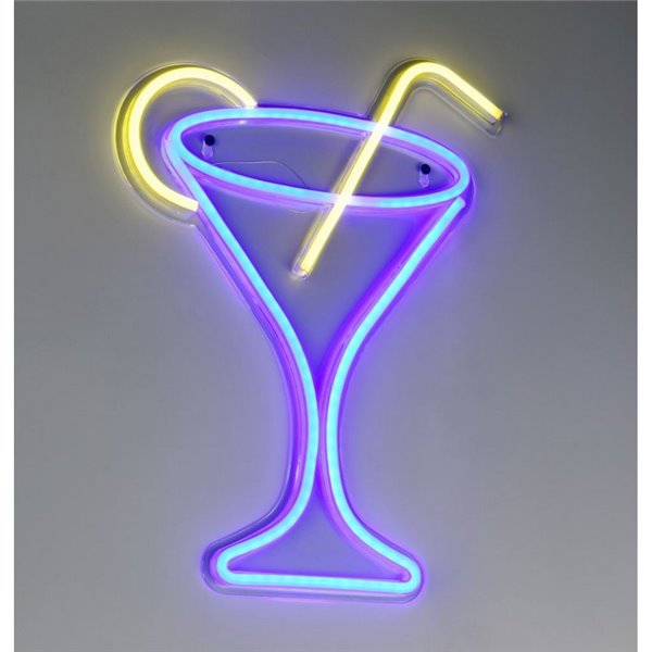 Luminária de parede LED CHEERS 2W com efeito neon e cabo USB IP20 Roxo