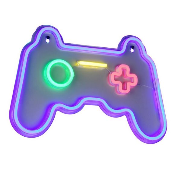 Lampe LED décorative imitant le néon GAMER 2W avec câble et USB IP20 Violet