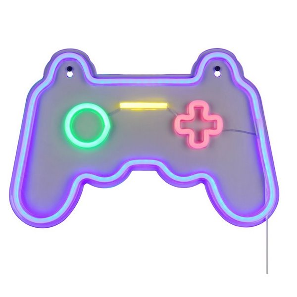 Lampe LED décorative imitant le néon GAMER 2W avec câble et USB IP20 Violet