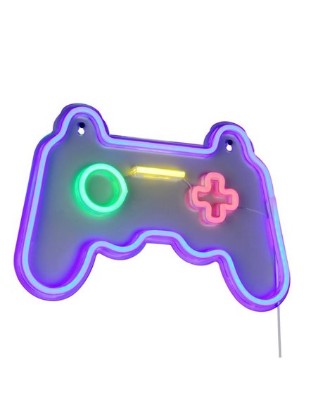 Luz LED tipo neón GAMER 2W con cable y USB IP20 Morado