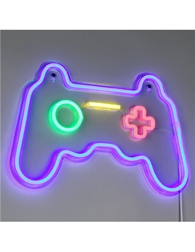 Luz LED tipo neón GAMER 2W con cable y USB IP20 Morado