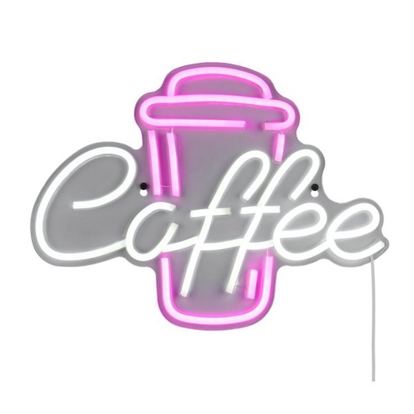 Luz LED imitación neón decorativo, COFFEE 2W con cable y USB IP20 Rosa