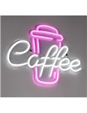 Luz LED imitación neón decorativo, COFFEE 2W con cable y USB IP20 Rosa