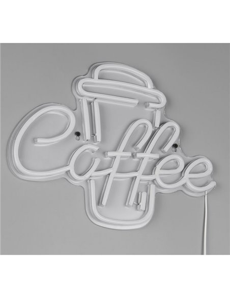 Luz LED imitación neón decorativo, COFFEE 2W con cable y USB IP20 Rosa