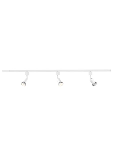 Kit carril monofásico EasyLink TOBIA con 3 focos, blanco GU10 (no incl.), orientable