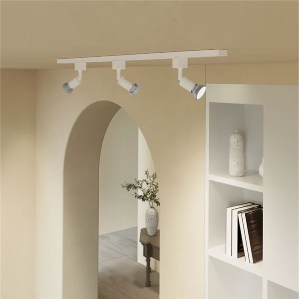 Kit carril monofásico EasyLink TOBIA con 3 focos, blanco GU10 (no incl.), orientable