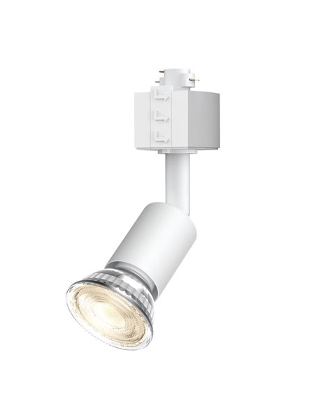 Foco de carril monofásico blanco orientable EasyLink TOBIA, GU10 (no incl.)