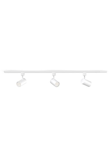 Luces de carril con 3 focos redondos EasyLink ZILO, blanco GU10 (no incl.), orientable, kit de inicio