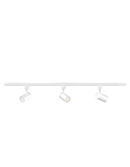 Luces de carril con 3 focos redondos EasyLink ZILO, blanco GU10 (no incl.), orientable, kit de inicio