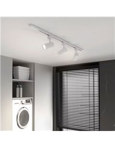 Luces de carril con 3 focos redondos EasyLink ZILO, blanco GU10 (no incl.), orientable, kit de inicio 2