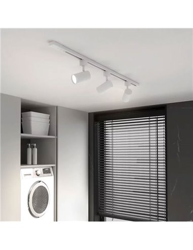 Luces de carril con 3 focos redondos EasyLink ZILO, blanco GU10 (no incl.), orientable, kit de inicio