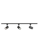 Kit inicio carril EasyLink ZILO con 3 focos orientables redondos, negro GU10 (no incl.)