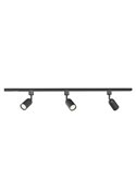 Kit carril de inicio con 3 focos negros EasyLink SHEA, minimalista, GU10 (no Incl.), orientable