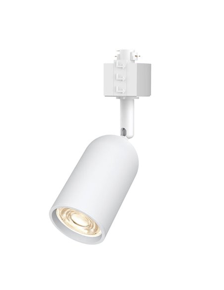 Foco de carril monofásico redondo blanco EasyLink SHEA, orientable GU10 (no incl.)