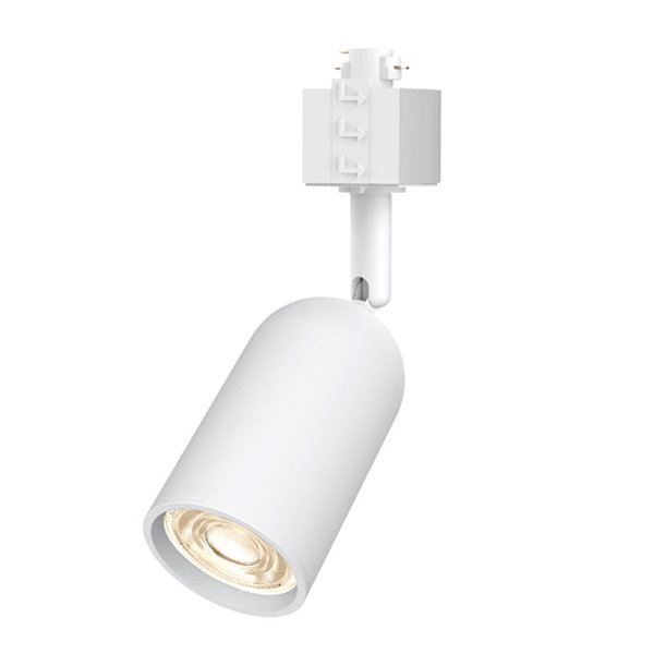 Spot sur rail rond monophasé EasyLink SHEA, blanc, orientable GU10 (non incl.)