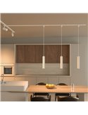 Lámpara colgante de carril monofásico blanco EasyLink PAXIE, minimalista GU10 (no incl.), altura ajustable